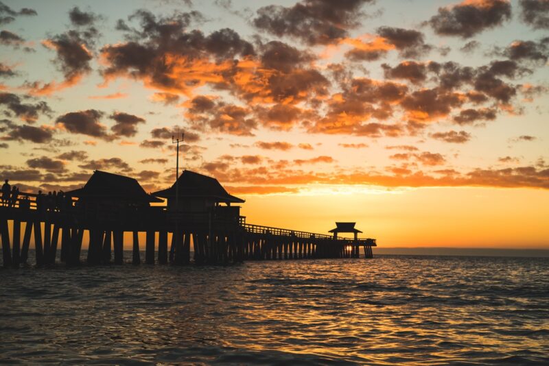 the naples pier at sunset