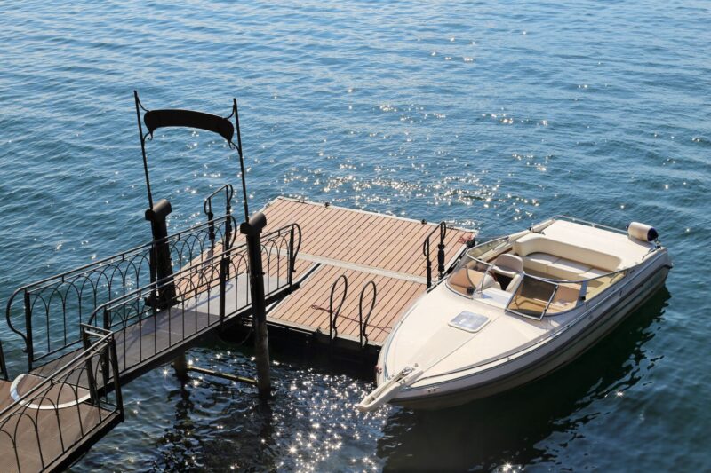 A Naples boat rental sitting at the dock